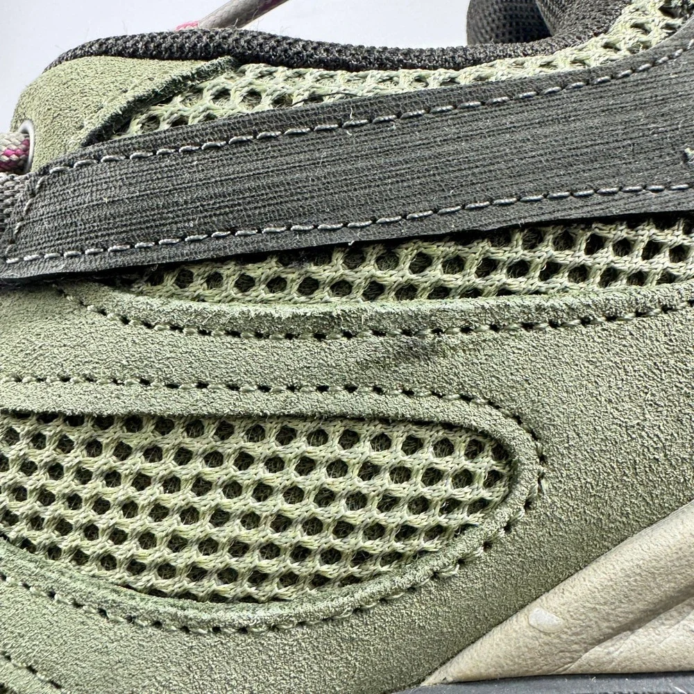 Merrell Alverstone Hiking Shoes Womens 9.5 Olive Green Pink Suede Mesh J135202